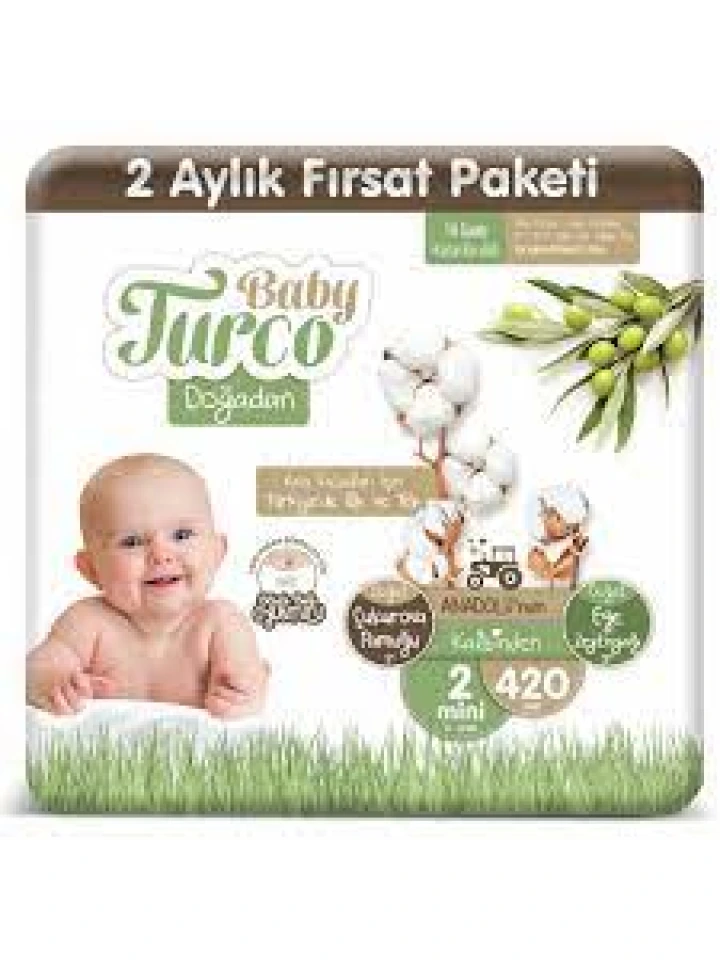 Baby Turco Doğadan 2 Numara Mini 420 Adet