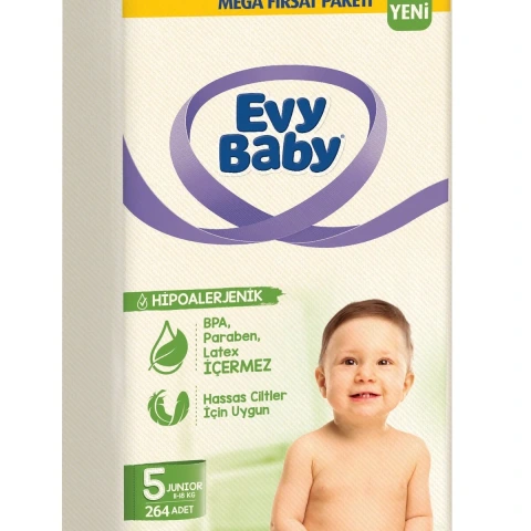 Evy Baby 5 Numara Ekonomik Paket Bebek Bezi 22 Adet