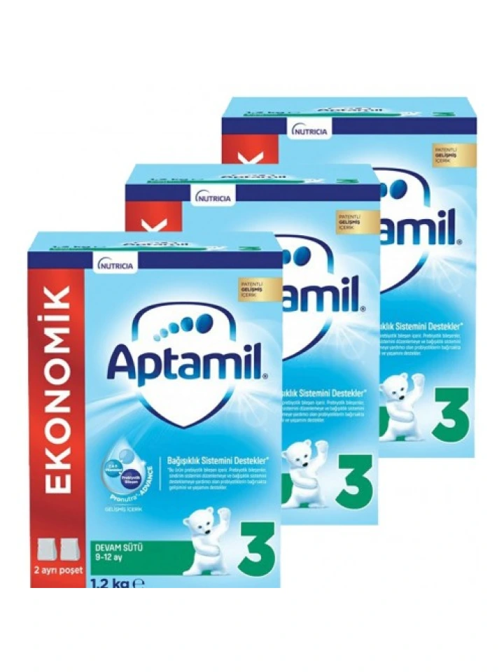 Aptamil 3 Devam Sütü Yeni Formül 1200 gr 3 Adet