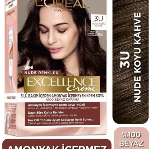 Loreal Excell Nude Drk 3U Koyu Kahve Saç Boyası