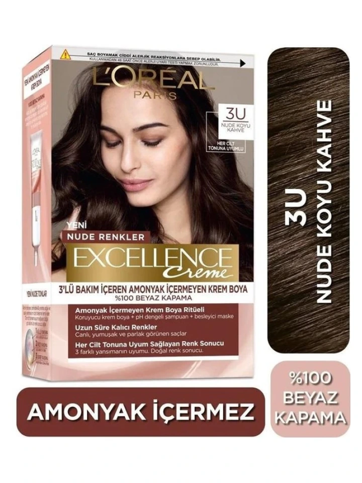 Loreal Excell Nude Drk 3U Koyu Kahve Saç Boyası
