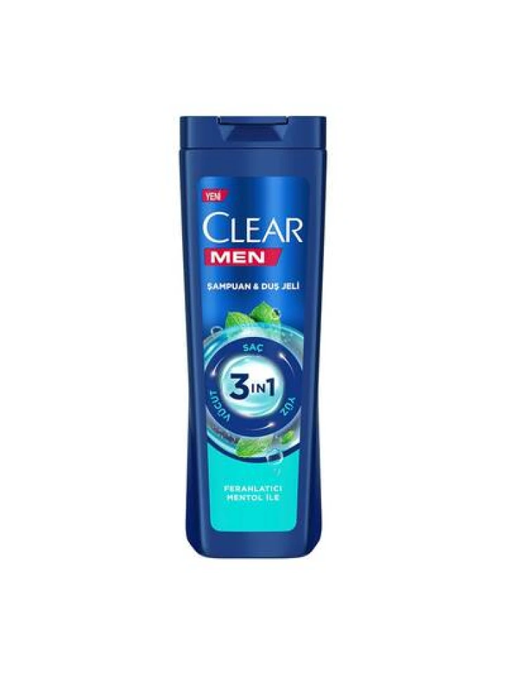 Clear 3in1 Şampuan & Duş Jeli Mentol 350 Ml