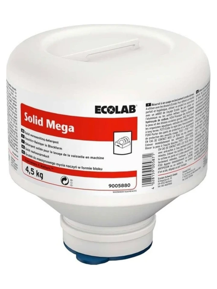Ecolab Solid Mega - Orta ve Sert Sularda Etkili, Süper Konsantre, Katı Bulaşık Makinesi Deterjanı