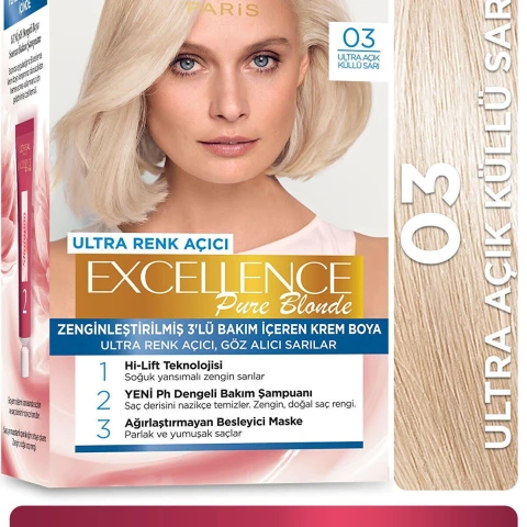 Loreal Excell 03 Ultra Açık Küllü Sarı Saç Boyası