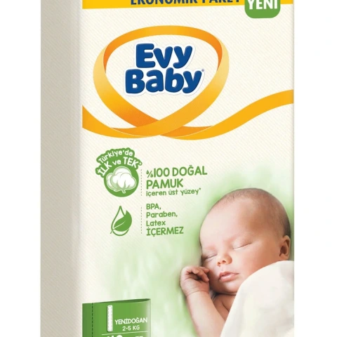 Evy Baby 1 Numara Yenidoğan Ekonomik Paket Bebek Bezi 40 Adet