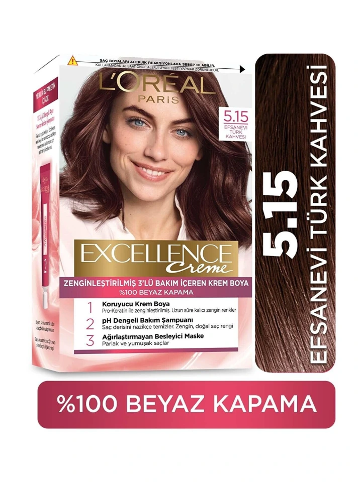 Loreal Excell 5 15 Marron Glace Efsane Türk Kahvesi Saç Boyası