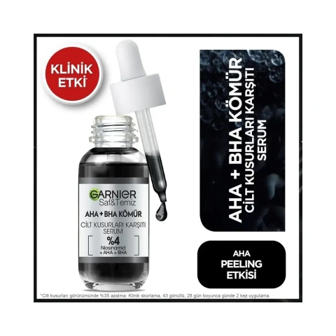 Garnier AHA BHA Kömür Cilt Kusurları Karşıtı Serum 30 Ml