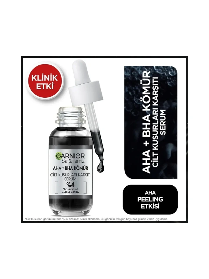 Garnier AHA BHA Kömür Cilt Kusurları Karşıtı Serum 30 Ml