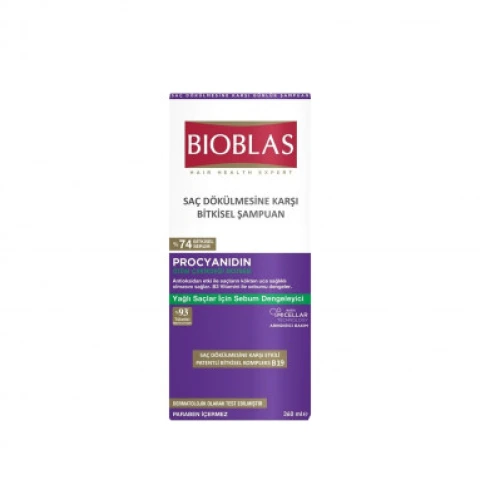 Bioblas Procyanidin Yağlı Saçlar İçin Dengeleyici Dökülme Karşıtı Şampuan 360 ml