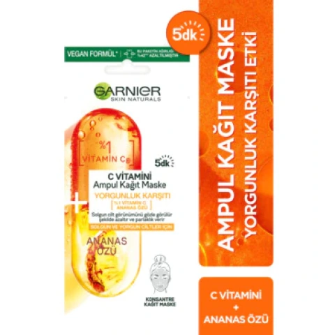 Garnier Taze Karışım C Vitamini Kağıt Yüz Maskesi 15g