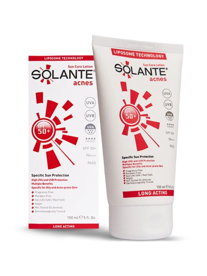 Solante Acnes Spf 50 150 ML Yağsız Güneş Kremi