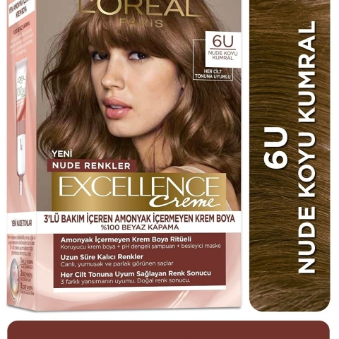 Loreal Excell Nude Drk Blond 6U Koyu Kumral Saç Boyası