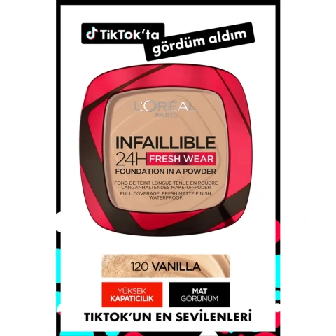 Loreal Paris Infaillible 24H Fresh Wear 120 Vanilla Pudra Fondöten