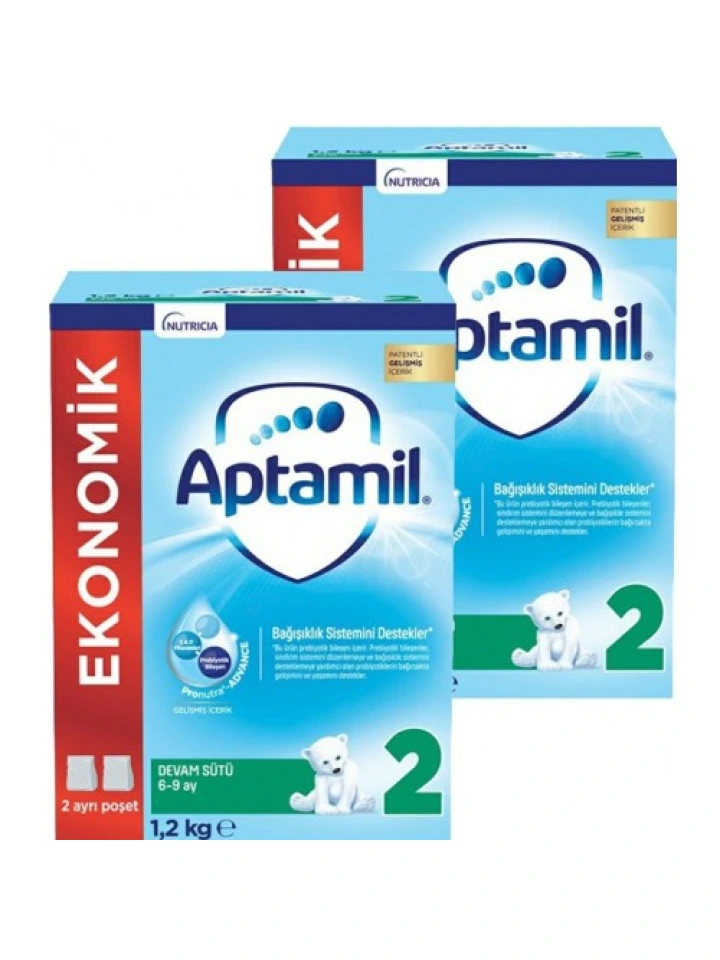 Aptamil 2 Devam Sütü Yeni Formül 1200 gr 2 Adet