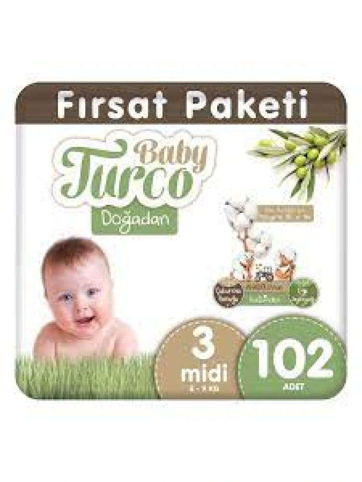 Baby Turco Doğadan 3 Numara Midi 102 Adet