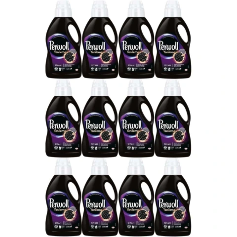 Perwoll Sıvı Çamaşır Deterjanı 12 LT Siyah Yenileme Hassas Bakım 192 Yıkama 12 x 1 Litre