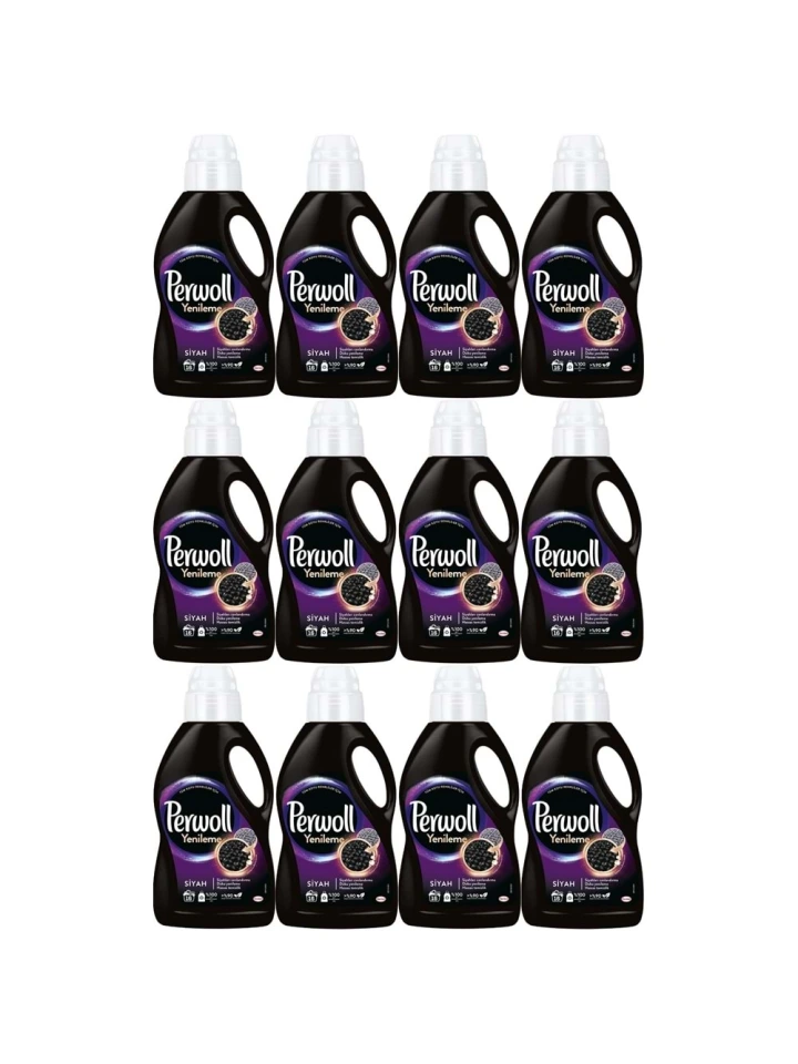 Perwoll Sıvı Çamaşır Deterjanı 12 LT Siyah Yenileme Hassas Bakım 192 Yıkama 12 x 1 Litre